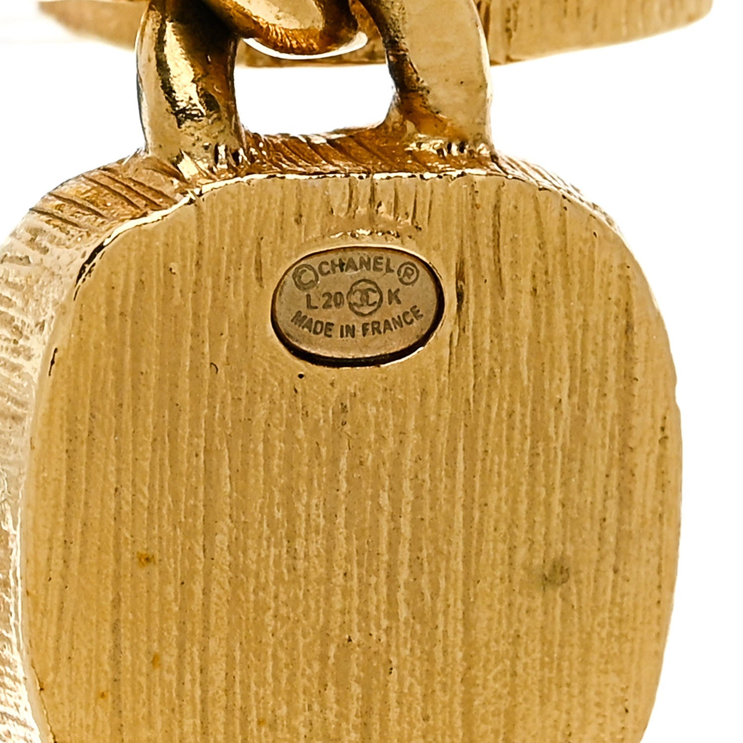 Chanel Metal Natural Stones CC Drop Earrings Gold