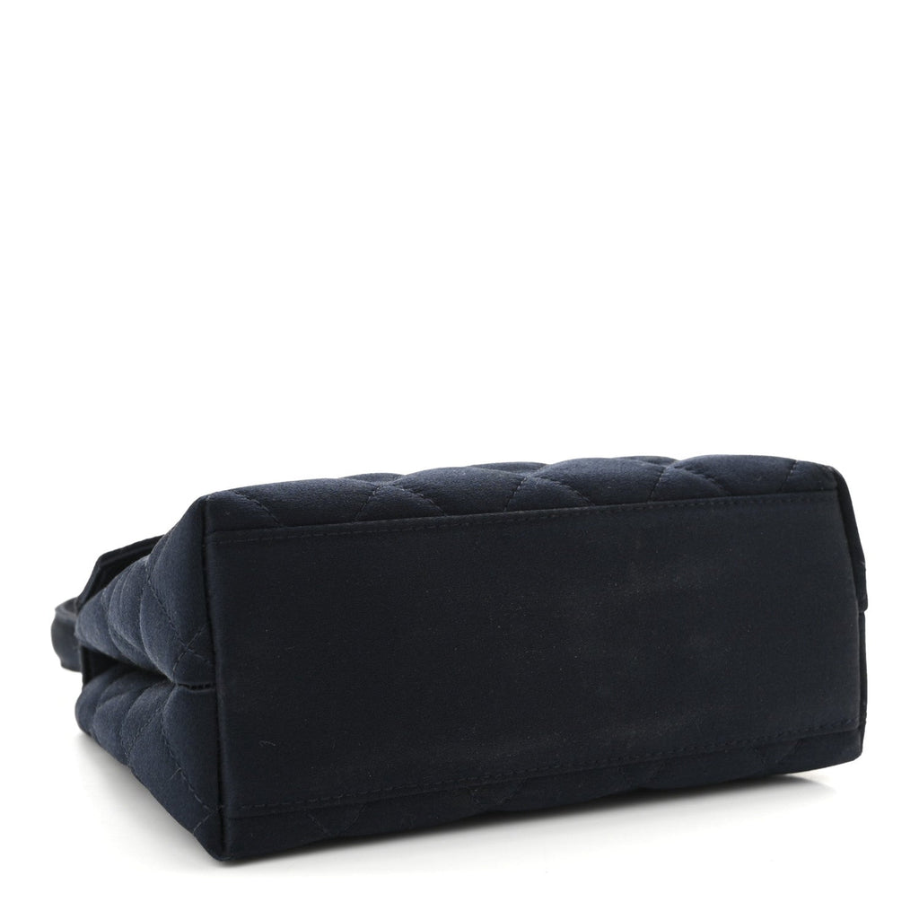 Chanel Satin Quilted Kelly Flap Bag Navy