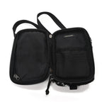 Balenciaga Faux Fur Diagonal Logo Explorer Crossbody Pouch  Black White