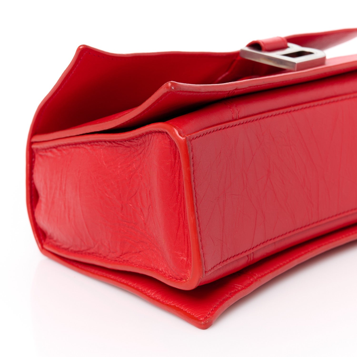 Balenciaga Arena Calfskin Small Crush Chain Bag Tomato Red