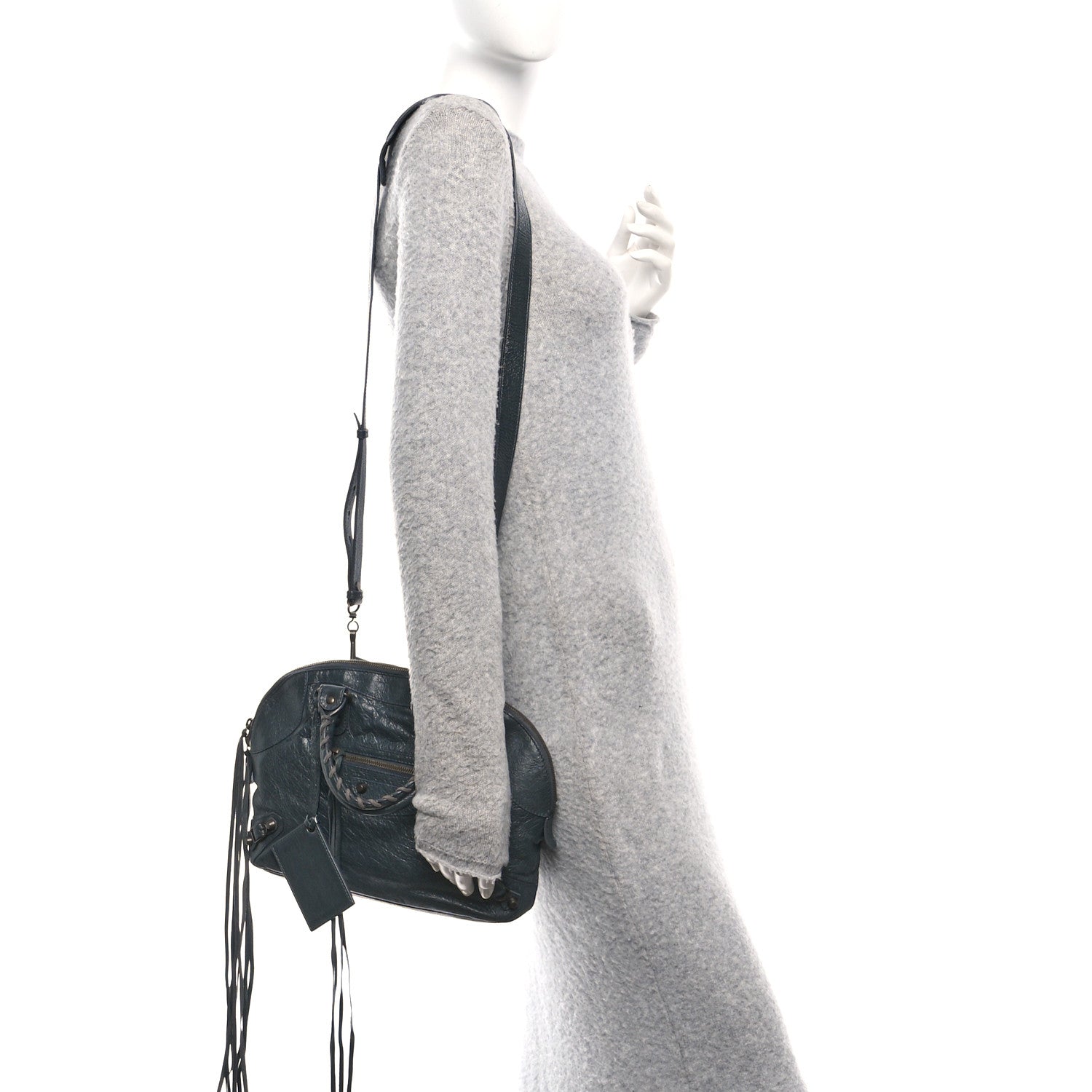 Balenciaga Agneau Classic Hardware Bowling Bag Anthracite