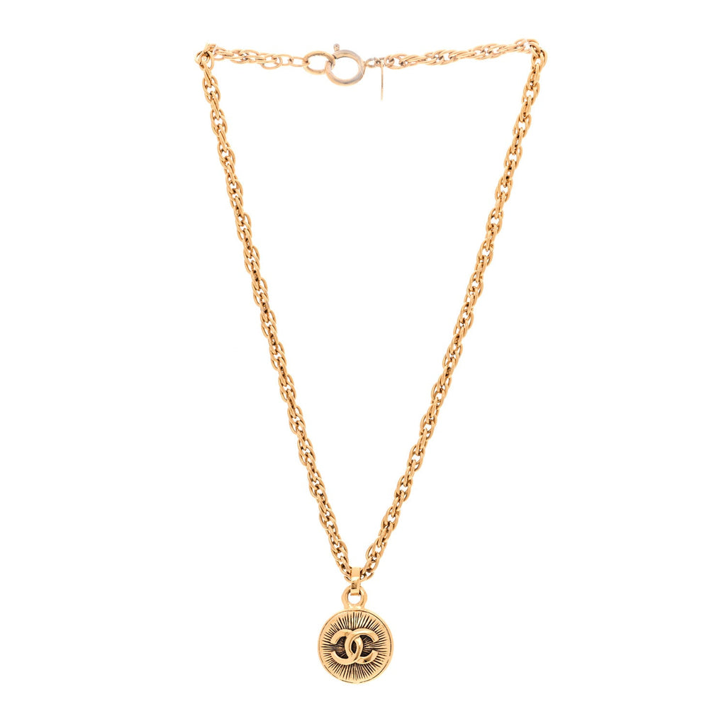 Chanel CC Pendant Necklace Gold