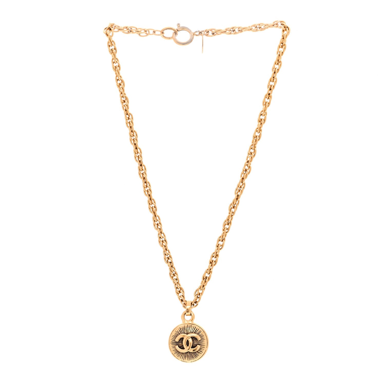 Chanel CC Pendant Necklace Gold