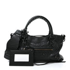 Balenciaga Agneau Arena Classic Hardware Le City First Bag Black