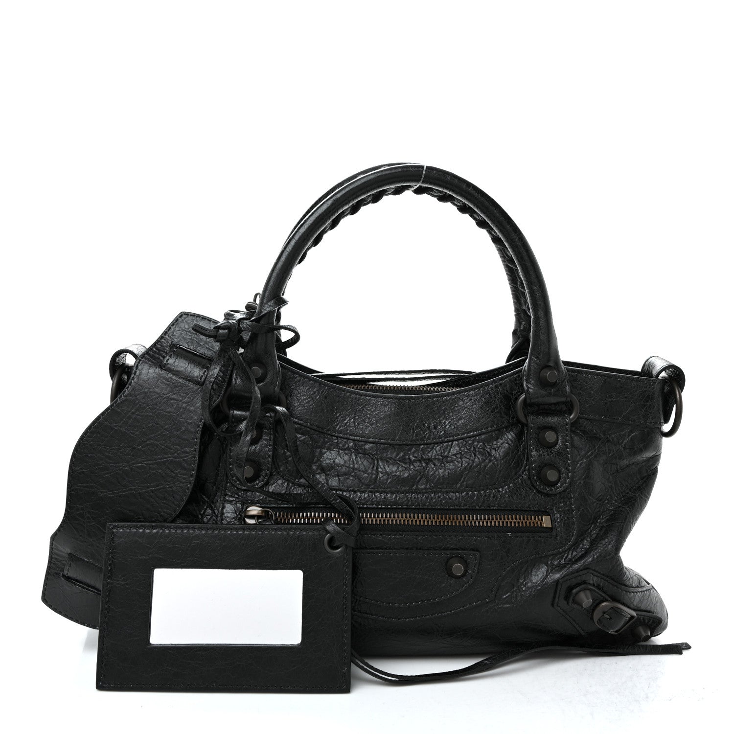 Balenciaga Agneau Arena Classic Hardware Le City First Bag Black