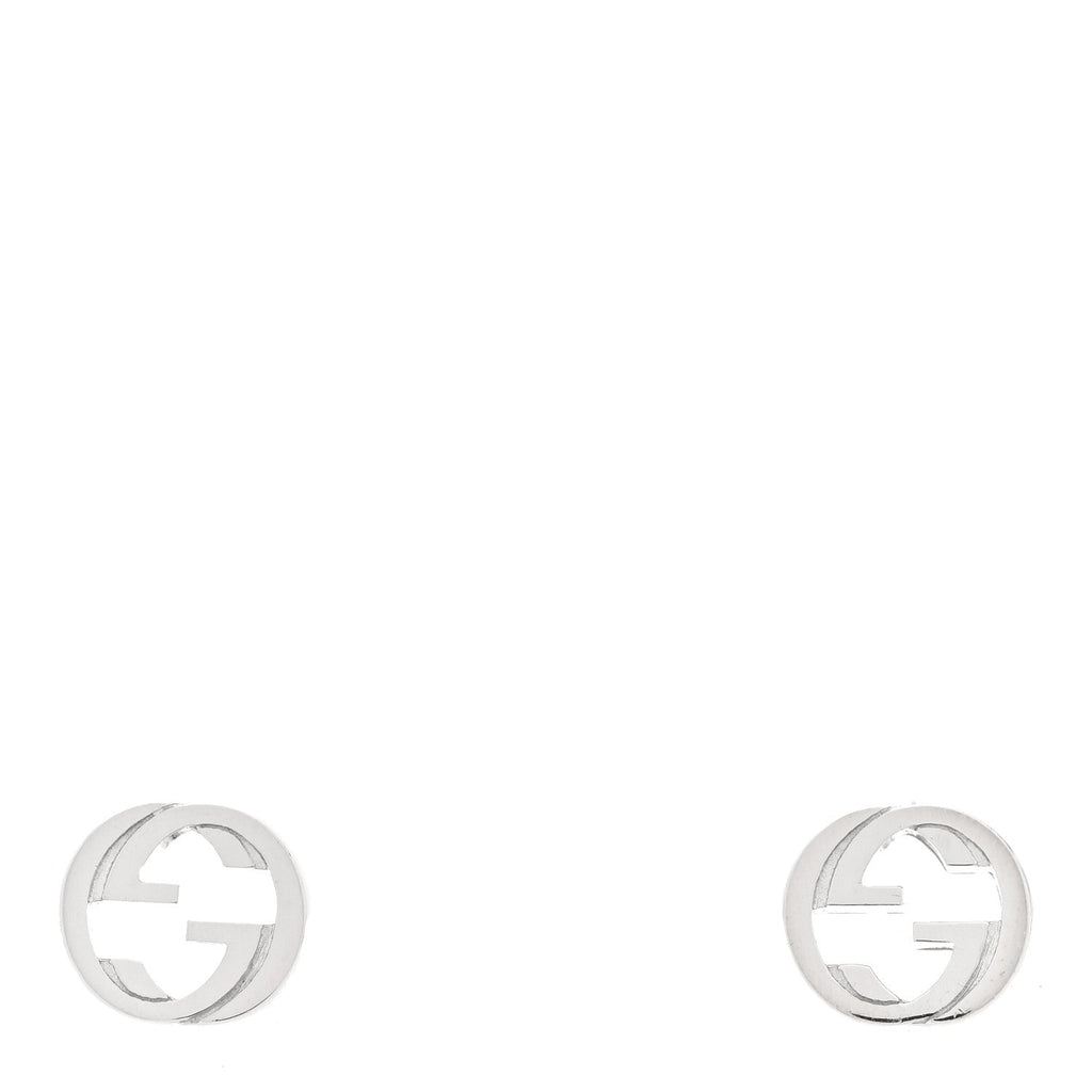 Gucci Sterling Silver Interlocking GG Stud Earrings