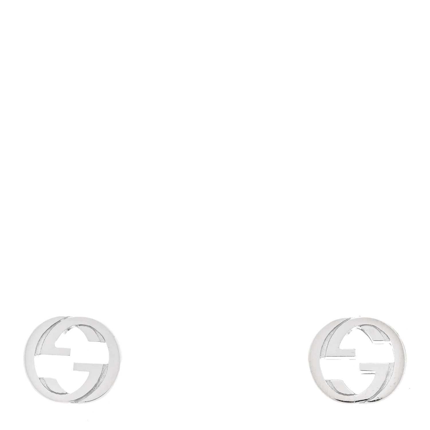 Gucci Sterling Silver Interlocking GG Stud Earrings
