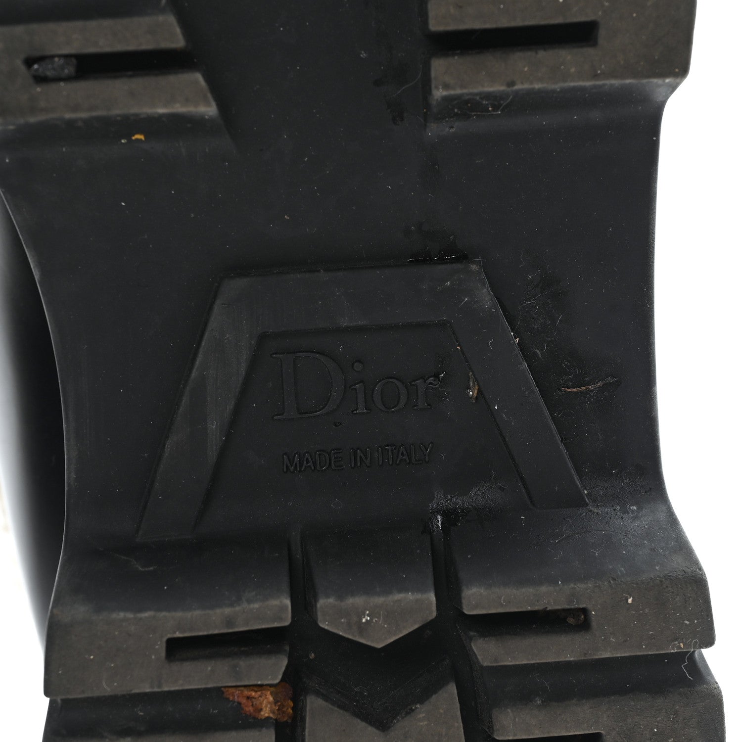Christian Dior Brushed Calfskin Shearling Dior Code Lug Sole 15mm Loafers 35.5 Black Natural