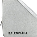 Balenciaga Glitter M Triangle Pouch Argent Black