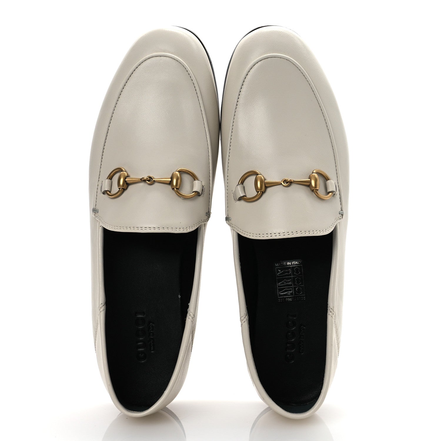 Gucci Calfskin Womens Jordaan Loafers 35.5 Mystic White