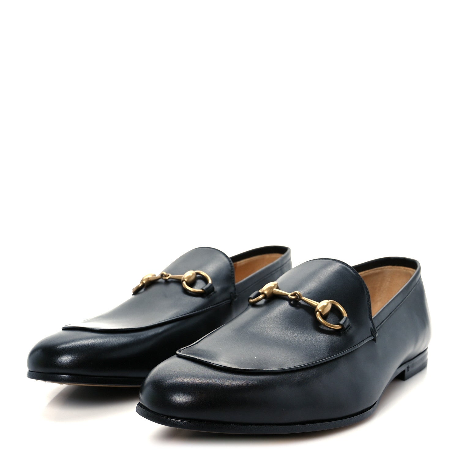 Gucci Betis Glamour Calfskin Horsebit Mens Jordaan Loafers 9.5 Black