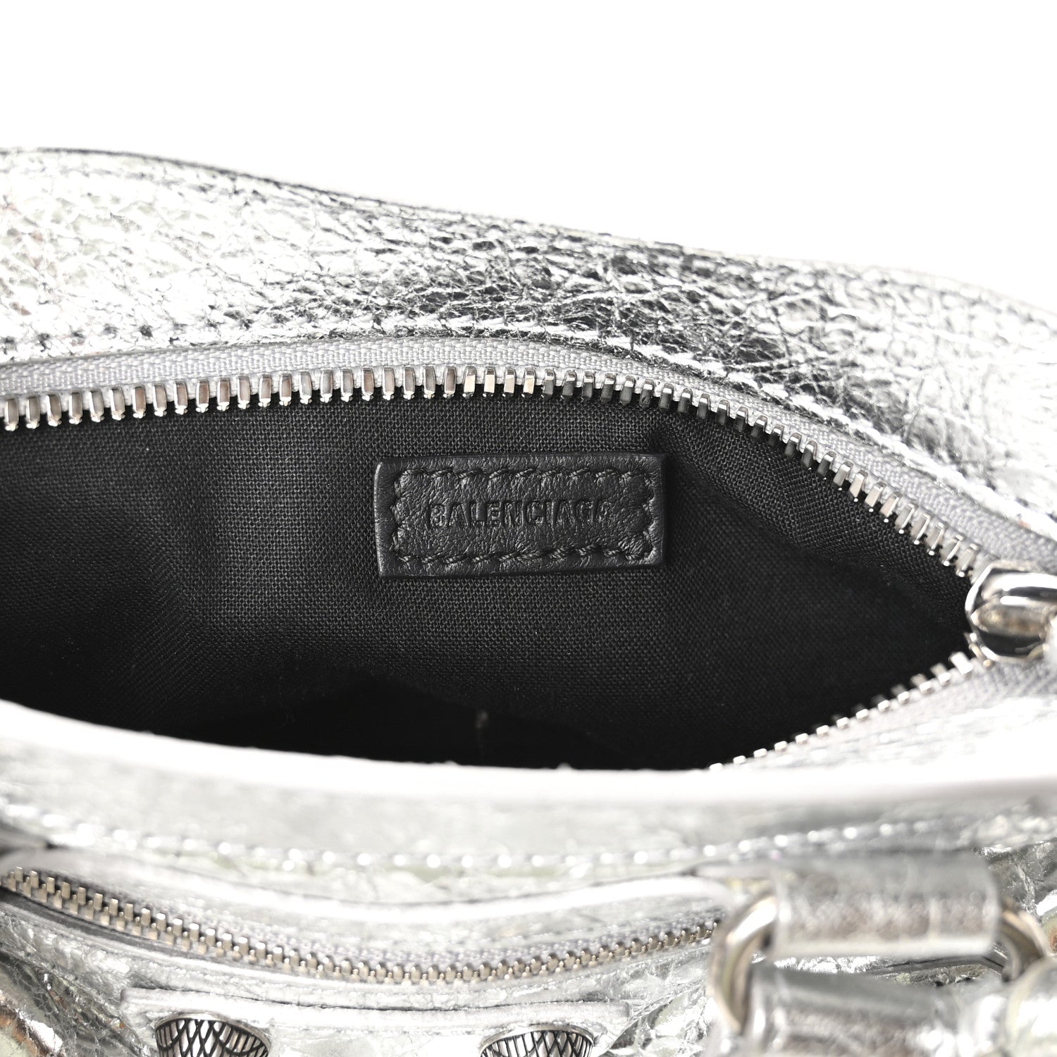 Balenciaga Agneau Arena Neo Cagole Mini Handbag Silver