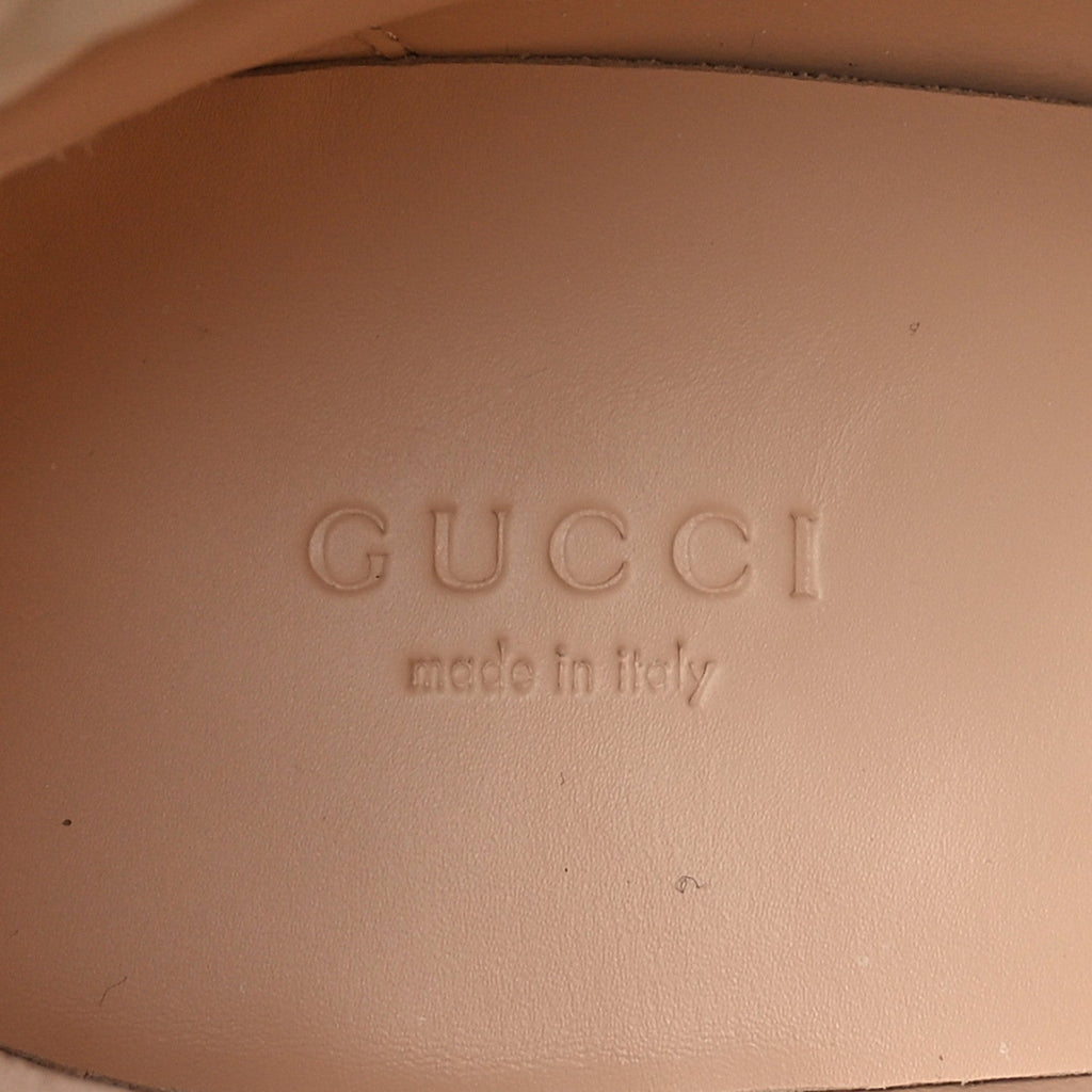 Gucci Calfskin GG Supreme Monogram Nappa Quilted Lace Up Ankle Boots 41 Mystic White Beige
