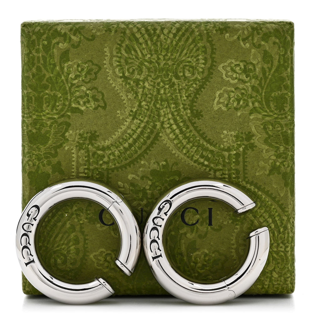Gucci Metal Speculum Majus Cuff Earrings Silver