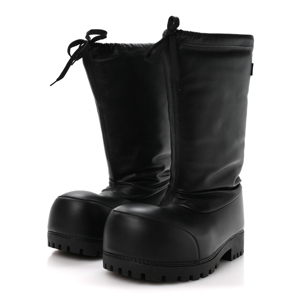Balenciaga Shiny Super Soft Calfskin Mens Alaska High Boots 43-44 Black