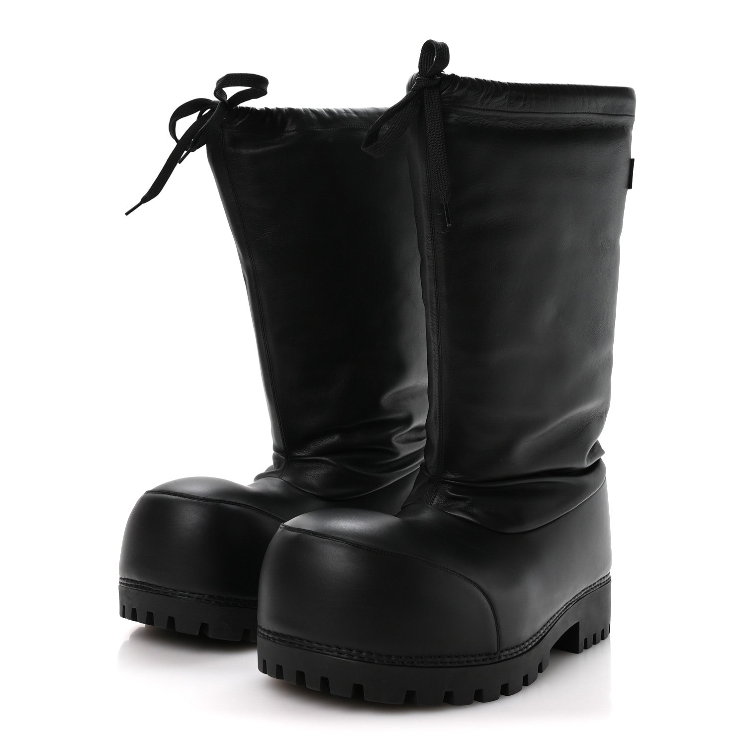 Balenciaga Shiny Super Soft Calfskin Mens Alaska High Boots 43-44 Black