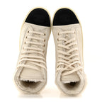 Chanel Kid Suede Shearling Sheepskin Lace Up Boots 38 Ivory White Black