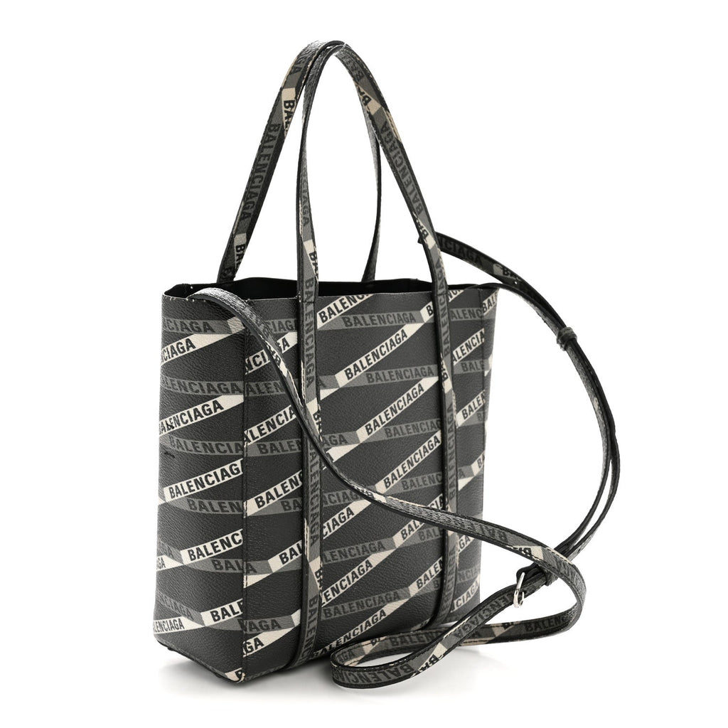 Balenciaga Coated Canvas Losange Monogram XXS Tote Black Grey