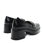 Chanel Shiny Calfskin Logo Loafers 36.5 Black