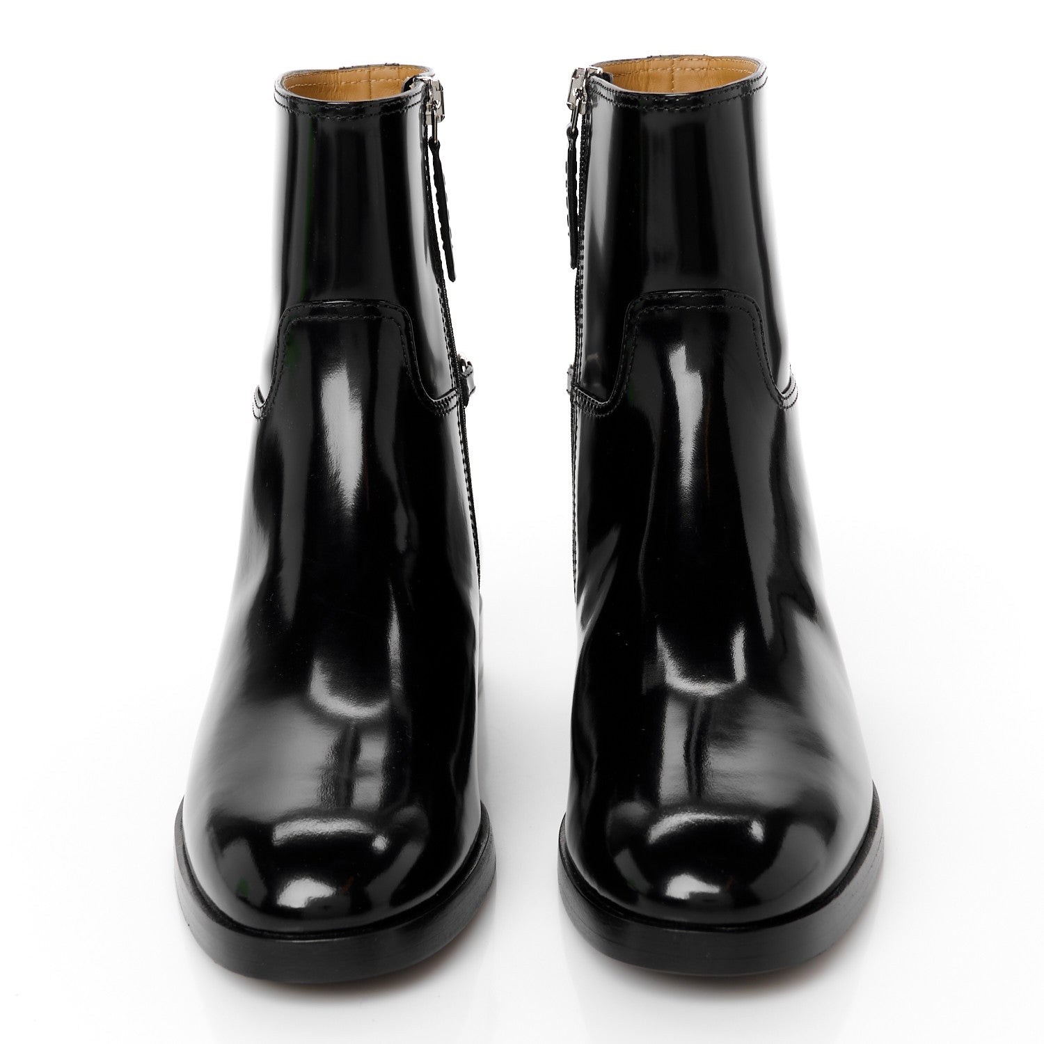 Gucci Brushed Calfskin Michelangelo Slim Horsebit Ankle Boots 36 Black