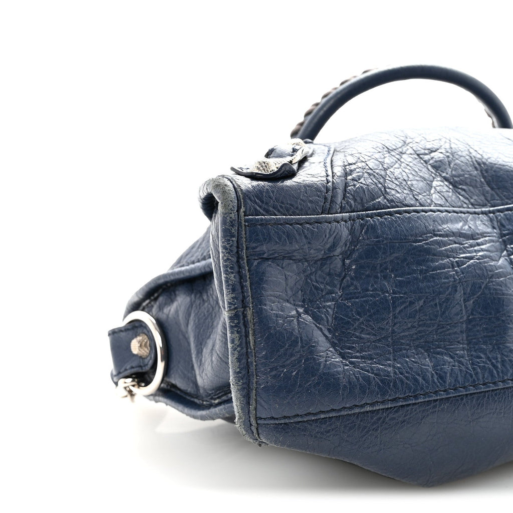 Balenciaga Agneau Giant 12 Silver Hardware S City Bleu Roi