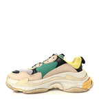 Balenciaga Fabric Mesh Womens Triple S Sneakers 40 Jaune Beige Vert Black Gris