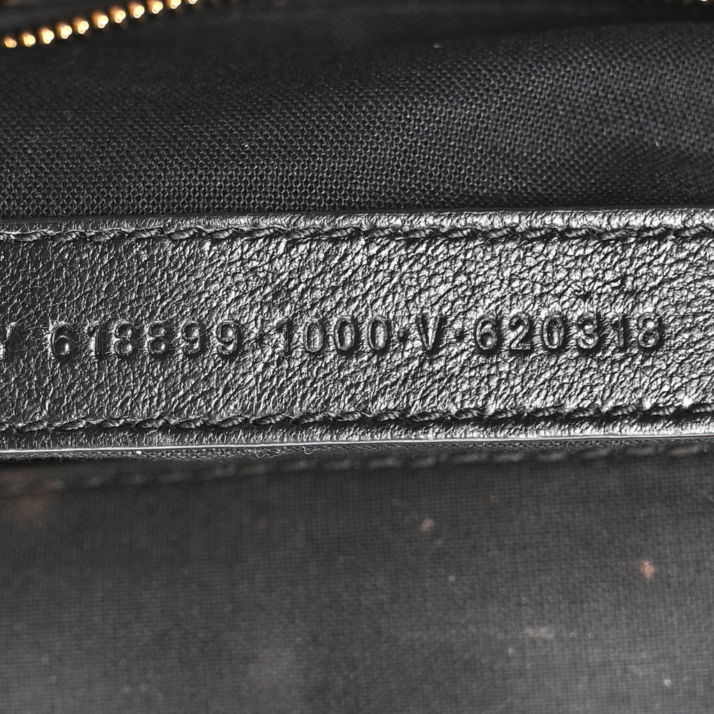Balenciaga Grained Calfskin Logo XL Cloud Clutch Black