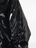 Saint Laurent Crinkled Glossy Padded Coat Black