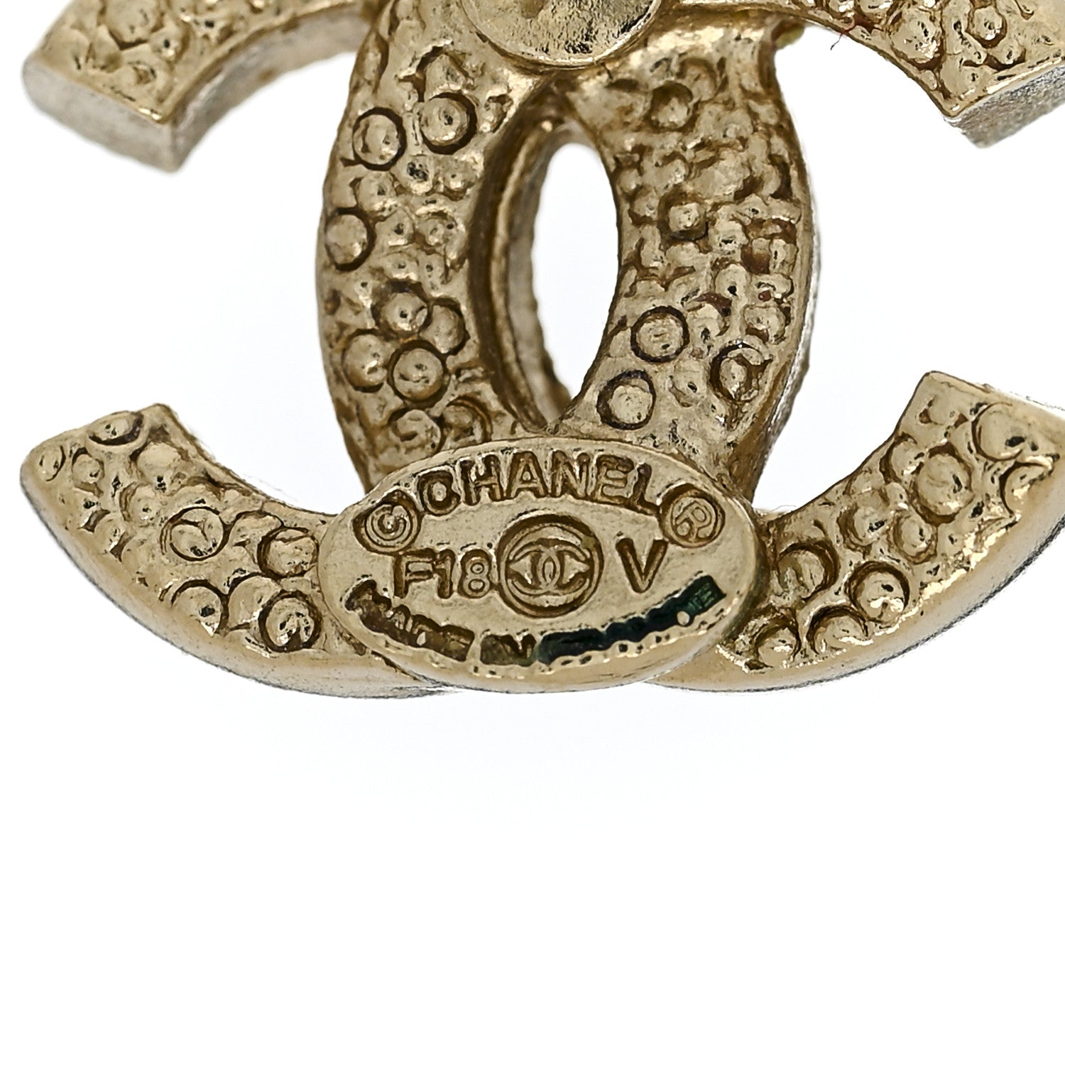 Chanel Crystal CC Earrings Gold