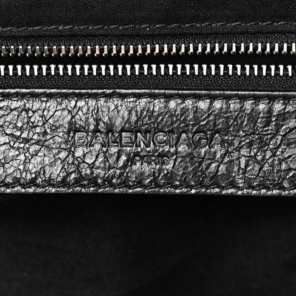 Balenciaga Agneau Classic Silver Hardware Backpack Black