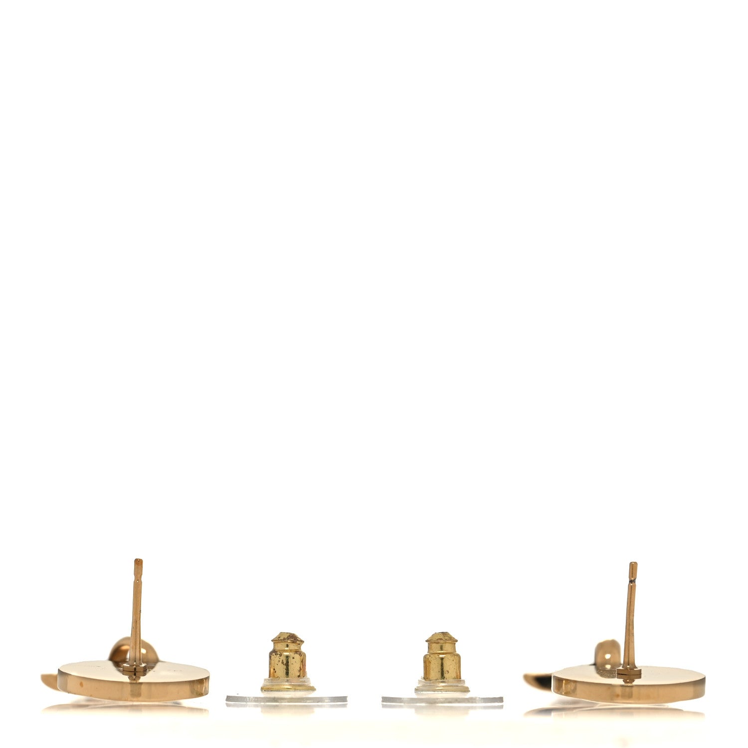 Chanel Metal Enamel Cha-Nel Logo Drop Earrings Gold Black