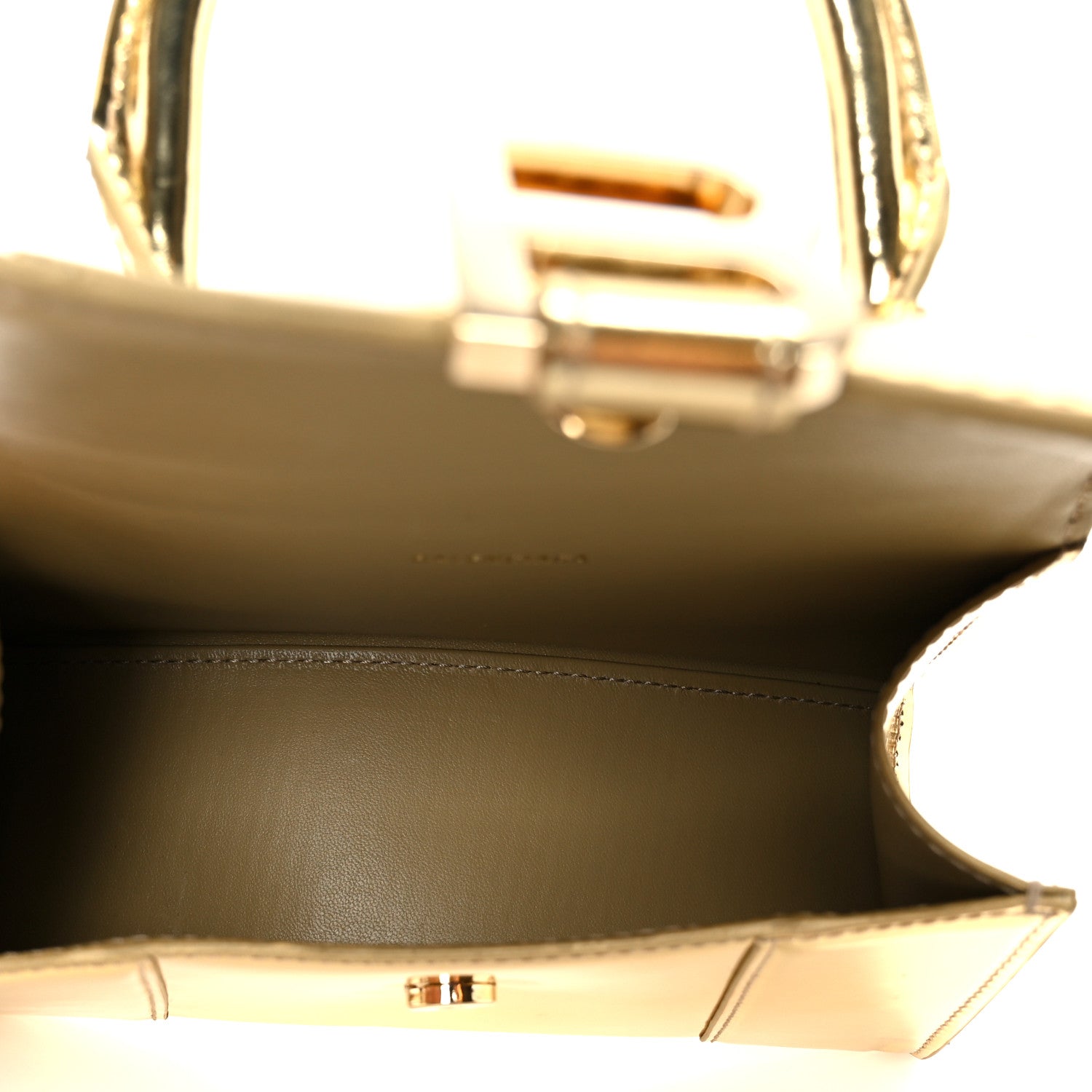 Balenciaga Metallic Calfskin Hourglass Top Handle Bag XS Gold