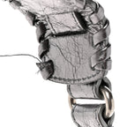Balenciaga Metallic Agneau Arena Mini Le Cagole Duffle Crossbody Bag Silver