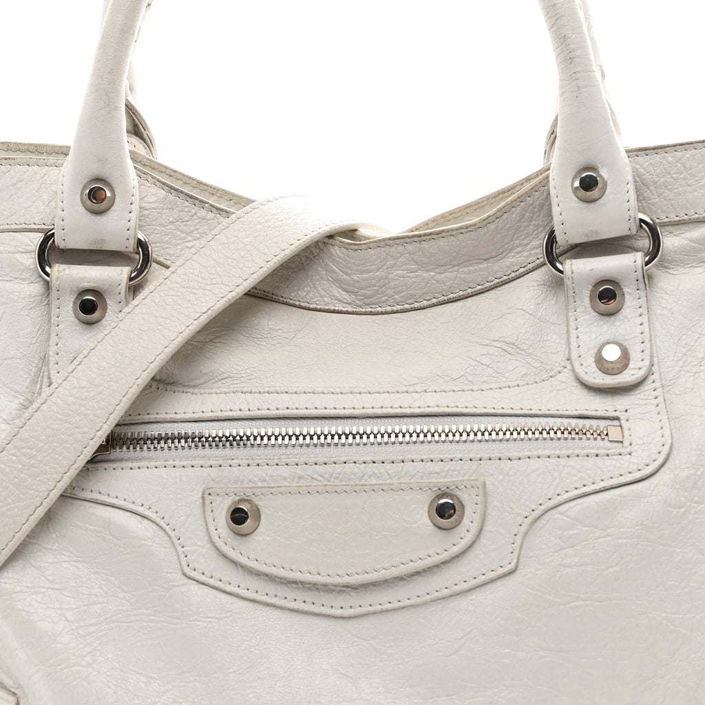 Balenciaga Arena Storico Classic Silver Hardware Medium Le City Optic White
