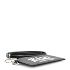 Balenciaga Grained Calfskin Miami Logo Cash Coin Card Holder On Keychain Black