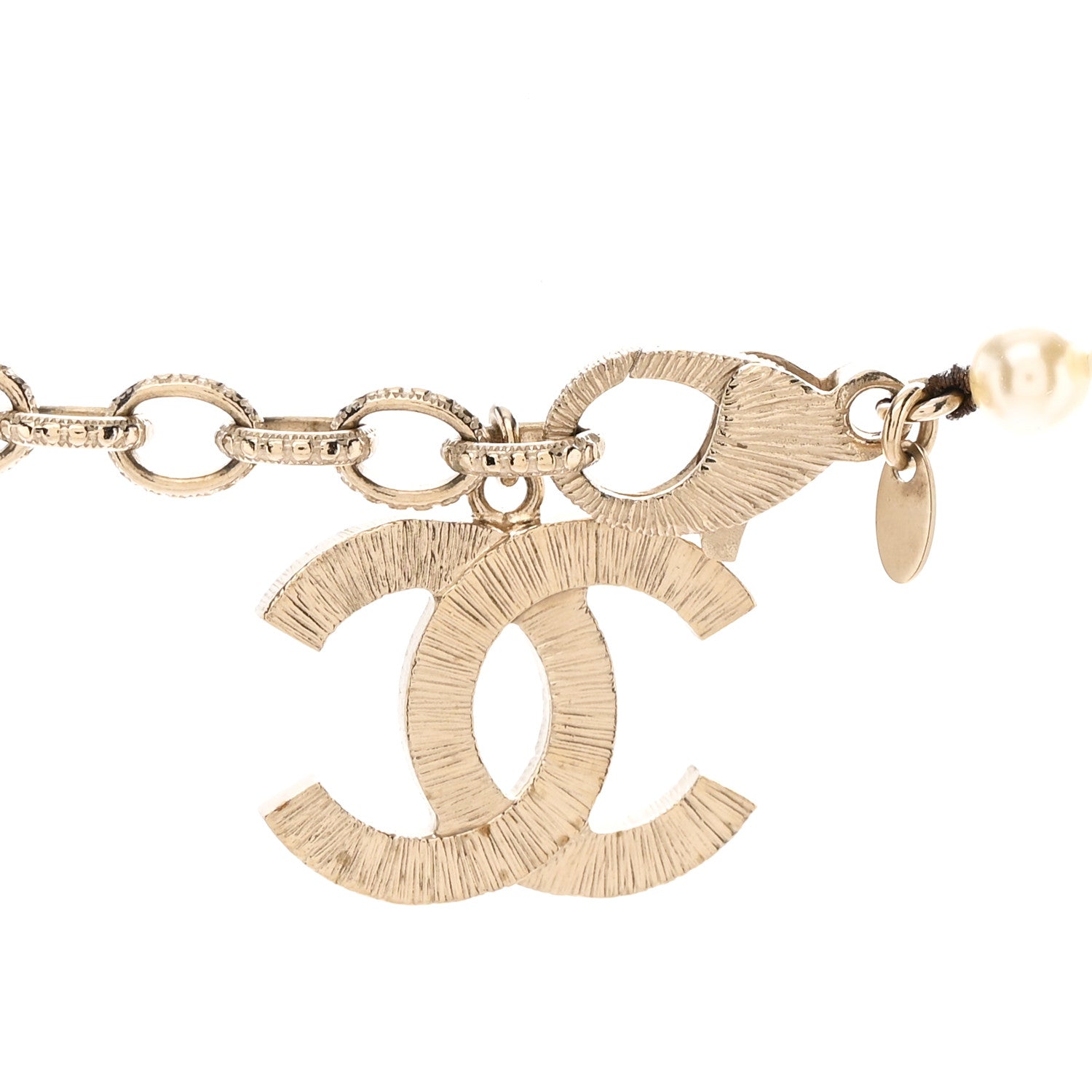 Chanel Graduated Pearl CC Long Necklace Gold