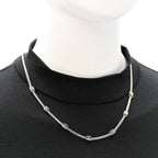 Chanel Metal CC Short Chain Necklace Silver