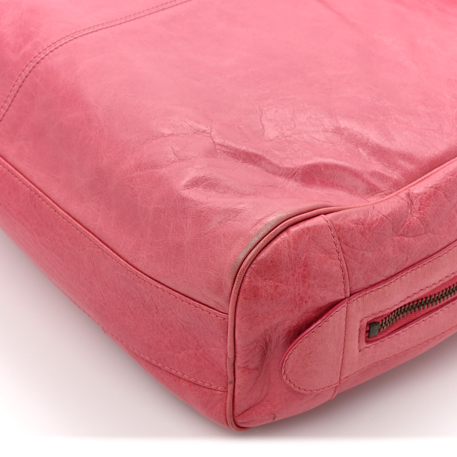 Balenciaga Agneau Classic Hardware Briefcase Tote Pivoine