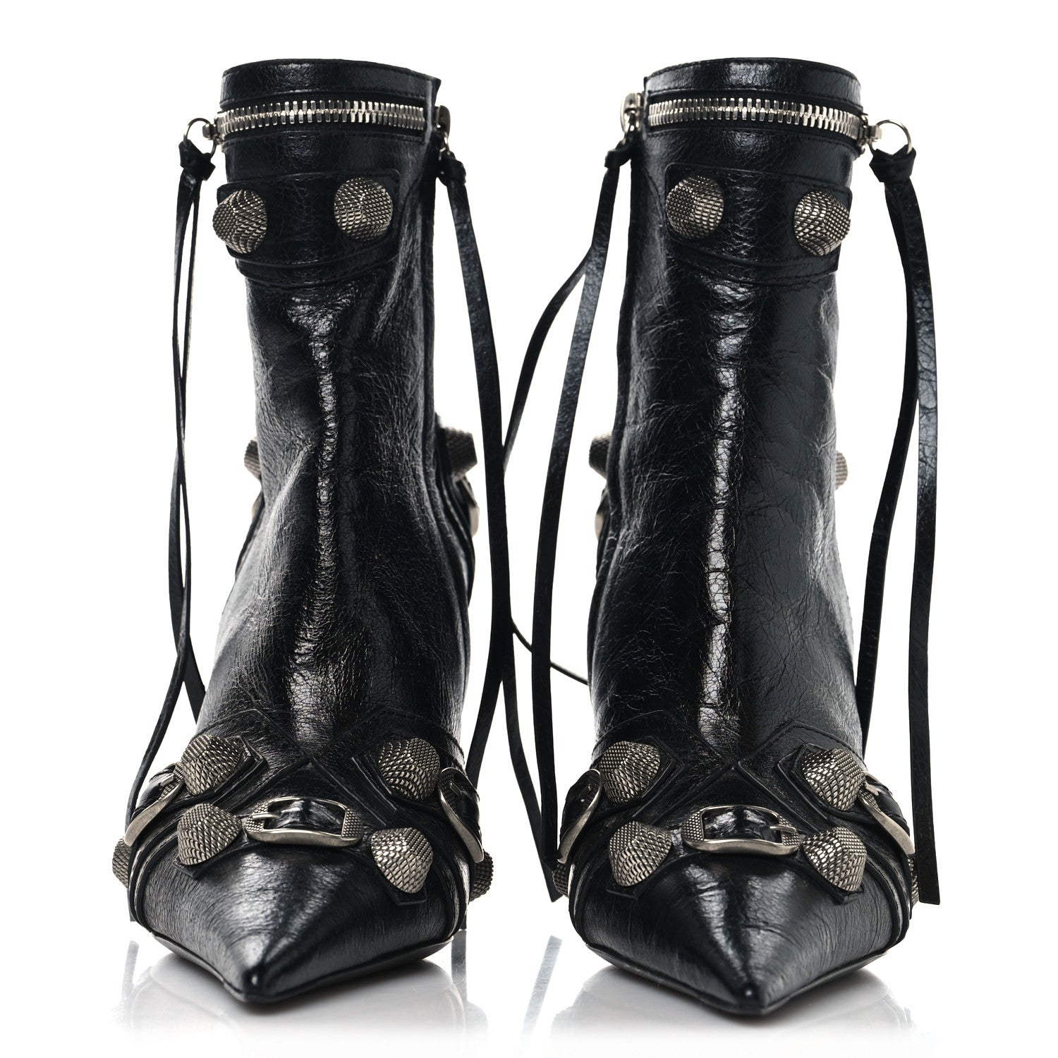 Balenciaga Agneau Arena Cagole 70mm Ankle Boots 35 Black