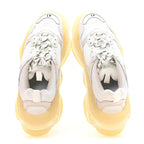 Balenciaga Fabric Mesh Clear Sole Womens Triple S Sneakers 41 White