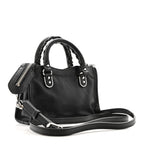 Balenciaga Chevre Silver Metallic Edge Hardware Nano City Black