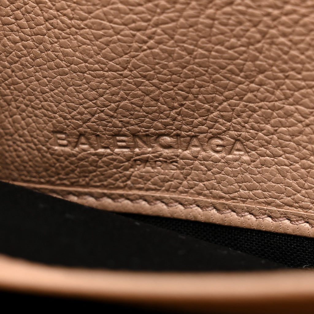 Balenciaga Chevre Gold Metallic Edge Hardware Continental Zip Around Wallet Rose Des Sables