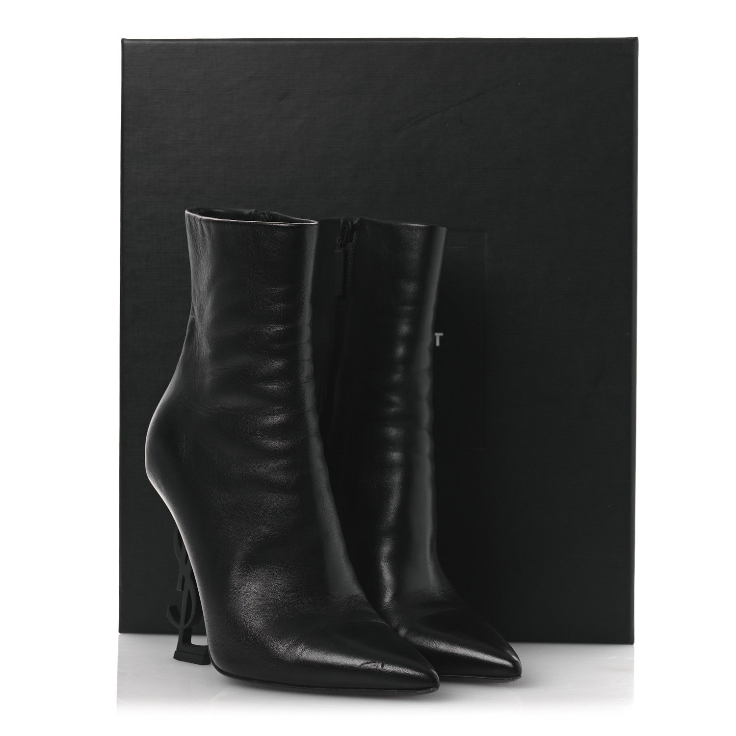 Saint Laurent Nappa Vendome Opyum 110 Ankle Boots 37 Black
