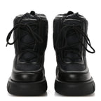 Gucci Nylon Calfskin GG Matelasse Lace Up Platform Ankle Boots 37 Black