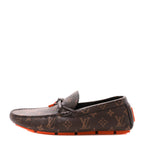 Louis Vuitton Monogram Macassar LV Driver Moccasin Loafers Orange