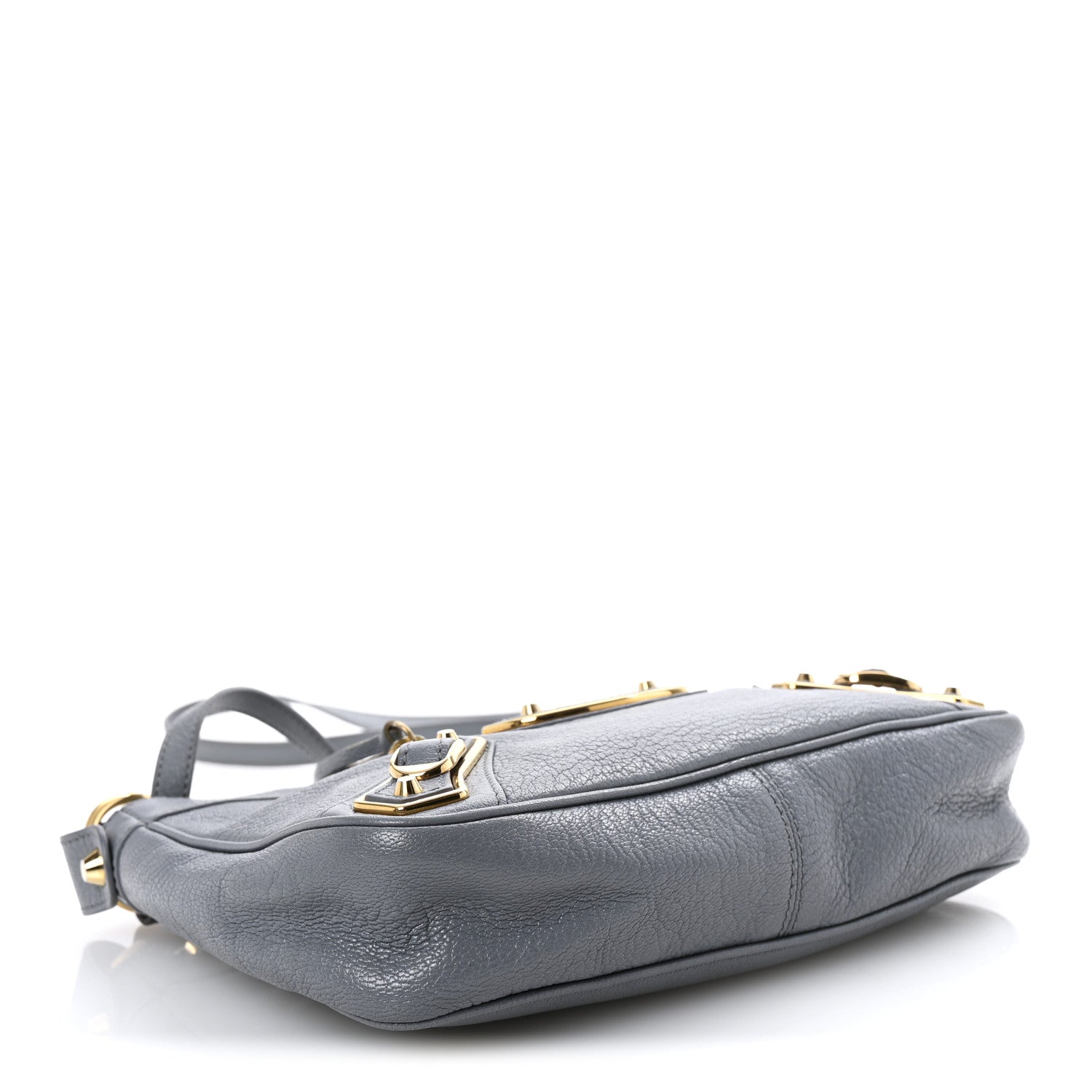 Balenciaga Chevre Gold Metallic Edge Hardware Hip Gris Acier