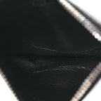 Balenciaga Grained Calfskin Miami Logo Cash Coin Card Holder On Keychain Black