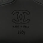 Chanel Calfskin Cap Toe CC Short Boots 39.5 Black