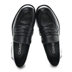 Chanel Calfskin CC Platform Loafers 38 Black