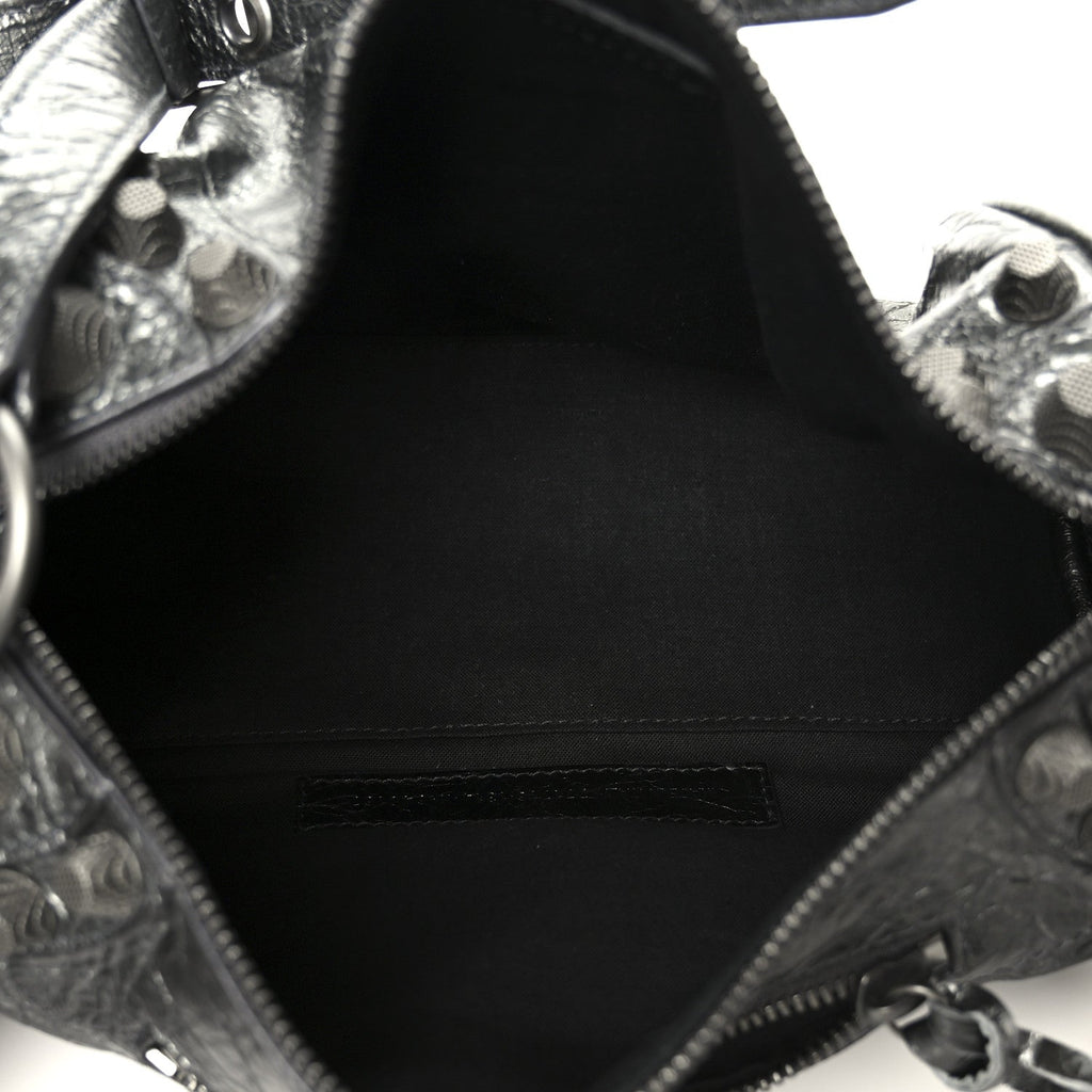 Balenciaga Agneau Arena Le Cagole Cylinder Bag Steel Grey